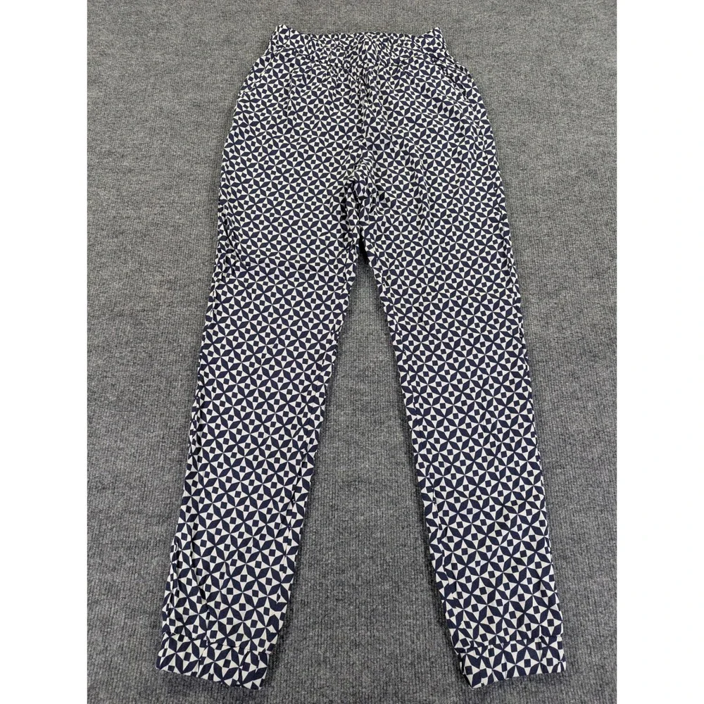Boden WM413 Navy White Geometric Viscose Joggers Pants US 4R UK 8R